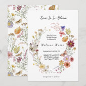 Liefde in Bloom Wildflower Boheems Vrijgezellenfee Kaart (Voorkant / Achterkant)