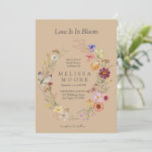 Liefde in Bloom Wildflower Boheems Vrijgezellenfee Kaart (Staand voorkant)