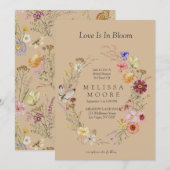 Liefde in Bloom Wildflower Boheems Vrijgezellenfee Kaart (Voorkant / Achterkant)