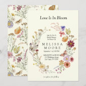 Liefde in Bloom Wildflower Boheems Vrijgezellenfee Kaart (Voorkant / Achterkant)