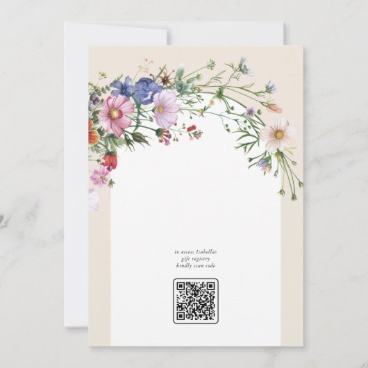 Liefde in Bloom Wildflower Bruids Douche Uitnodigi Kaart (Achterkant)