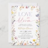 Liefde in Bloom Wildflower Bruidsdouche Uitnodigin Kaart (Voorkant)