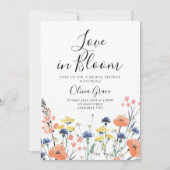 Liefde in Bloom Wildflower bruidsdouche Uitnodigin Kaart (Voorkant)