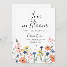 Liefde in Bloom Wildflower bruidsdouche Uitnodigin Kaart