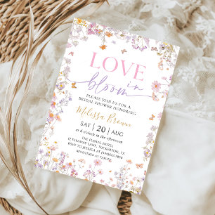 Liefde in Bloom Wildflower Bruidsdouche Uitnodigin Kaart