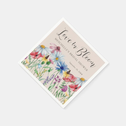 Liefde in Bloom Wildflower Charm Vrijgezellenfeest Servet (Hoek)