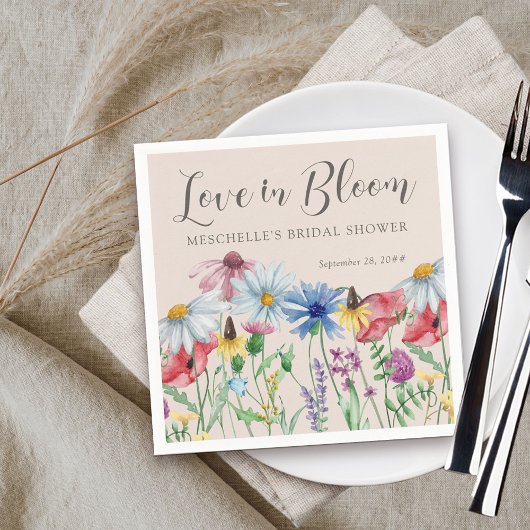 Liefde in Bloom Wildflower Charm Vrijgezellenfeest Servet