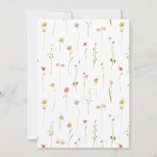 Liefde in Bloom Wildflower Floral Vrijgezellenfees Kaart (Achterkant)