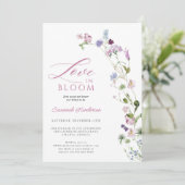 Liefde in Bloom Wildflower Floral Vrijgezellenfees Kaart (Staand voorkant)