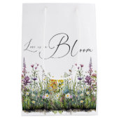 Liefde in Bloom Wildflower Floral Vrijgezellenfees Medium Cadeauzakje (Achterkant)