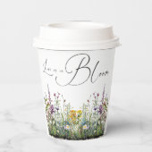 Liefde in Bloom Wildflower Floral Vrijgezellenfees Papieren Bekers (Achterkant)