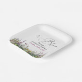 Liefde in Bloom Wildflower Floral Vrijgezellenfees Papieren Bordje (Gebogen)