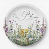 Liefde in Bloom Wildflower Floral Vrijgezellenfees Papieren Bordje (Voorkant)