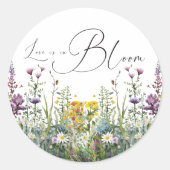 Liefde in Bloom Wildflower Floral Vrijgezellenfees Ronde Sticker (Voorkant)