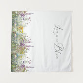 Liefde in Bloom Wildflower Floral Vrijgezellenfees Wandkleed (Voorkant (horizontaal))