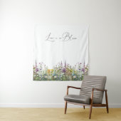 Liefde in Bloom Wildflower Floral Vrijgezellenfees Wandkleed (In situ)