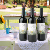 Liefde in Bloom Wildflower Floral Vrijgezellenfees Wijn Etiket