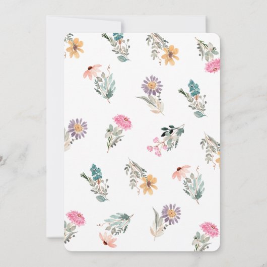 Liefde in Bloom Wildflower Flower Vrijgezellenfees Kaart (Achterkant)