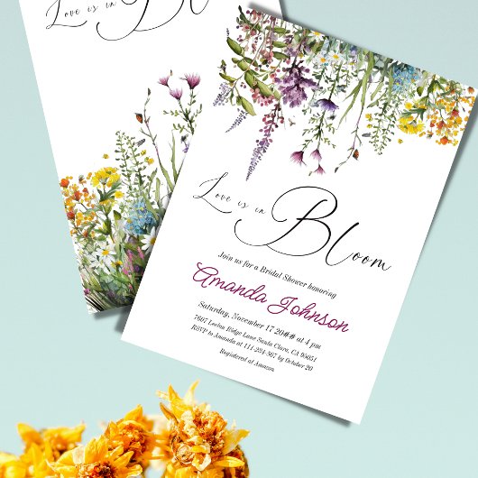 Liefde in Bloom Wildflower Garden Vrijgezellenfees Kaart