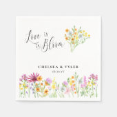 Liefde in Bloom Wildflower Meadow Floral Wedding Servet (Voorkant)