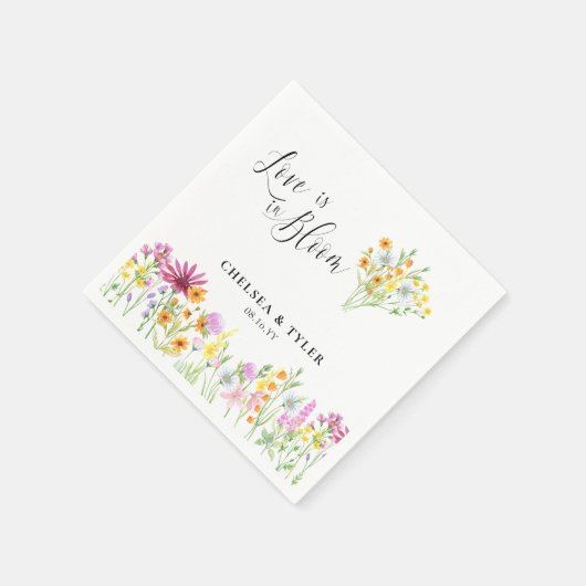 Liefde in Bloom Wildflower Meadow Floral Wedding Servet (Hoek)