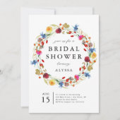 Liefde in Bloom Wildflower Terug & QR Code Douche Kaart (Voorkant)