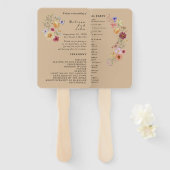 Liefde In Bloom Wildflower Trouwprogramma Hand Fan Handwaaier (Voorkant en achterkant)