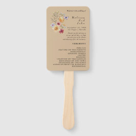 Liefde In Bloom Wildflower Trouwprogramma Hand Fan Handwaaier