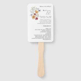 Liefde In Bloom Wildflower Trouwprogramma Hand Fan Handwaaier