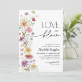 Liefde in Bloom Wildflower Vrijgezellenfeest Bloem Kaart (Staand voorkant)