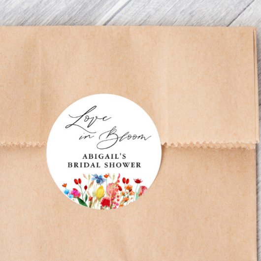 Liefde in Bloom Wildflower Vrijgezellenfeest Favor Ronde Sticker