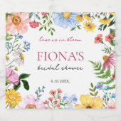 Liefde in Bloom Wildflower Vrijgezellenfeest Moder Sparkling Wijnetiket (Enkel label)