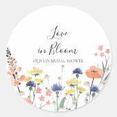 Liefde in Bloom Wildflower vrijgezellenfeest Ronde Sticker (Voorkant)