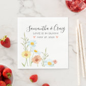 Liefde in Bloom Wildflower Wedding Napkins Servet (Insitu)