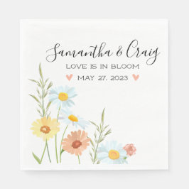 Liefde in Bloom Wildflower Wedding Napkins Servet