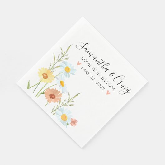 Liefde in Bloom Wildflower Wedding Napkins Servet (Hoek)