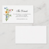 Liefde in Bloom Wildflowers huwelijksdetails Informatiekaartje (Voorkant / Achterkant)