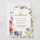 Liefde in Bloom Zomer Bloemen Bruids Zaaier Kaart (Voorkant)