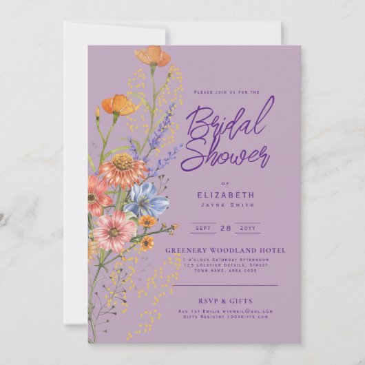 Liefde in Bloom Zomer Wildbloem Boho Bloemendouche Kaart (Voorkant)