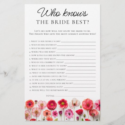 Liefde in Boom Wie kent Bruid de Beste Douche Spel (Voorkant)