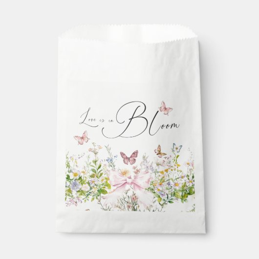 Liefde in Boom Wildflower Pink Bow Vrijgezellenfee Bedankzakje (Voorkant)