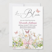 Liefde in Boom Wildflower Pink Bow Vrijgezellenfee Kaart (Voorkant)