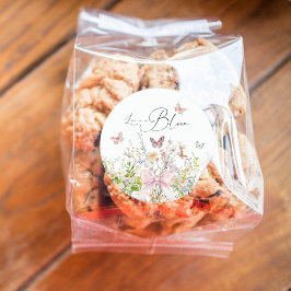 Liefde in Boom Wildflower Pink Bow Vrijgezellenfee Ronde Sticker