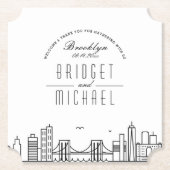 Liefde in Brooklyn | City Skyline Welkom Kartonnen Onderzetters (Voorkant)