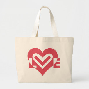 Liefde in Cherry Pink Grote Tote Bag