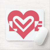 Liefde in Cherry Pink Muismat (Met muis)