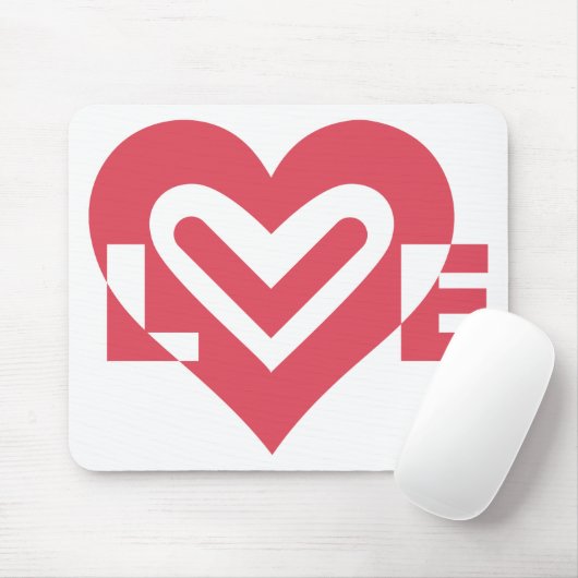 Liefde in Cherry Pink Muismat (Met muis)