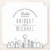 Liefde in Dallas | City Skyline Welkom Kartonnen Onderzetters (Voorkant)