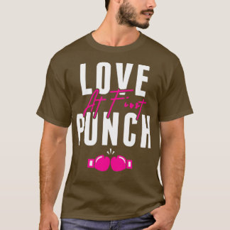 Liefde in de eerste Punch Kickboxing Roze handscho T-shirt