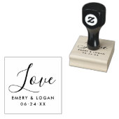 Liefde in de hand geschreven schrift | Trouwmonogr Rubberstempel (Gestempeld)